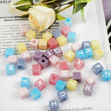 Cube Silicone Letter Beads for Jewelry Making Wrist Decor