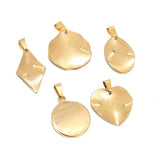 10pcs Steel Plated Mixed Shape Pendants for DIY Jewelry Making