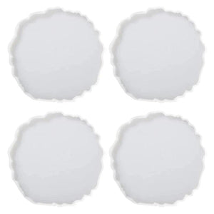 4 Pcs Agate Coaster Resin Mold DIY Craft Silicone Mould Home Decor