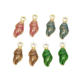 5pcs Enamel Conch Sea Shell Charms 7*18mm