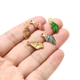 5pcs Enamel Conch Sea Shell Charms 7*18mm
