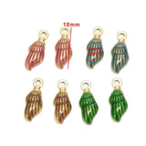 5pcs Enamel Conch Sea Shell Charms 7*18mm