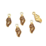 5pcs Enamel Conch Sea Shell Charms 7*18mm