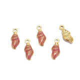 5pcs Enamel Conch Sea Shell Charms 7*18mm