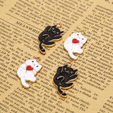 10pcs Enamel Cat Charm For Jewelry Making Charm Bracelet Charms DIY Findings
