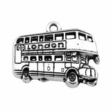 10pcs Antique Silver Plated London Bus Charm Pendants for Jewelry Making