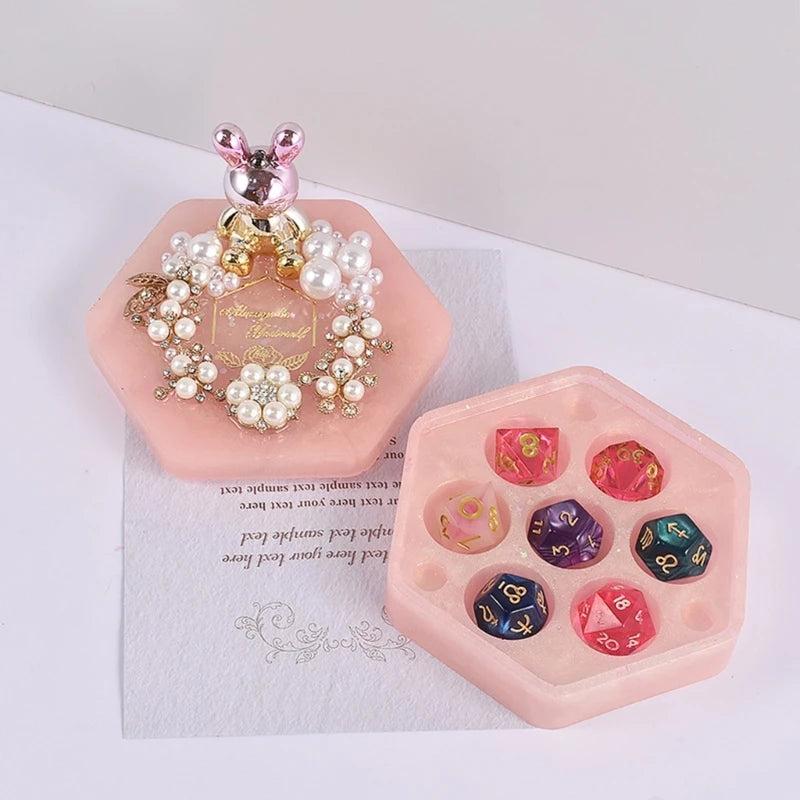 Epoxy Resin 3D Jewelry Box Dice Storage Mold for Home Decor