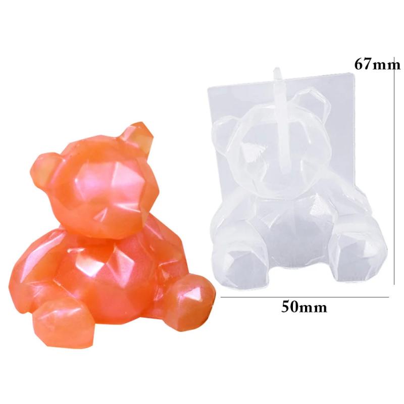 DIY Crystal Epoxy 3D Bear Mold Car Aromatherapy Home Decor