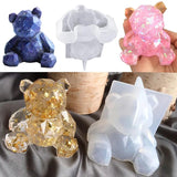 DIY Crystal Epoxy 3D Bear Mold Car Aromatherapy Home Decor