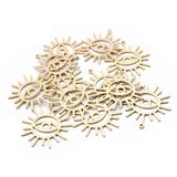 10pcs Raw Brass Flower Charms Eye Pendant DIY Jewelry Making