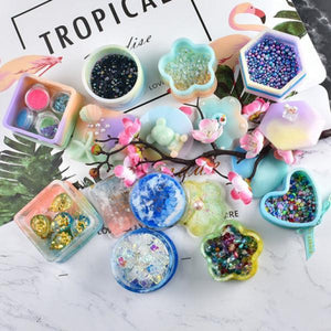 Silicone Jewelry Tool Storage Box for DIY UV Resin Molds Pendants