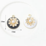 6pcs Daisy Flower Round Charms for DIY Necklace Bracelet Making