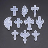 10Pcs/Set Silicone Mold Mirror Cross DIY Cross Jewelry Pendant Making