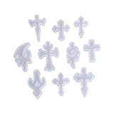10Pcs/Set Silicone Mold Mirror Cross DIY Cross Jewelry Pendant Making