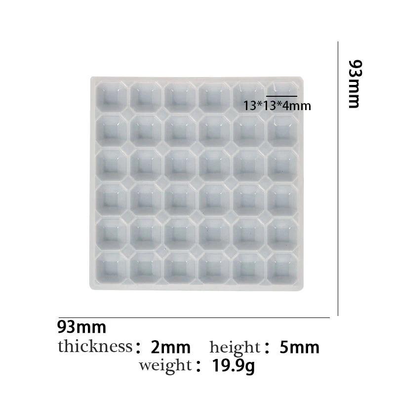 Puzzle Mosaic Coaster DIY Patch Silicone Mold Round Square Star Alphabet
