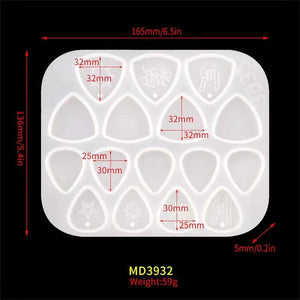 Guitar Pick Keychain Earring Pendant Mold Silicone DIY Jewelry Making