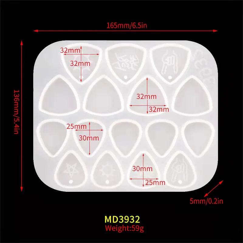 Guitar Pick Keychain Earring Pendant Mold Silicone DIY Jewelry Making