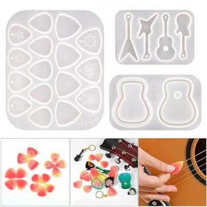 Guitar Pick Keychain Earring Pendant Mold Silicone DIY Jewelry Making