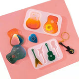 Guitar Pick Keychain Earring Pendant Mold Silicone DIY Jewelry Making