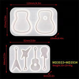 Guitar Pick Keychain Earring Pendant Mold Silicone DIY Jewelry Making