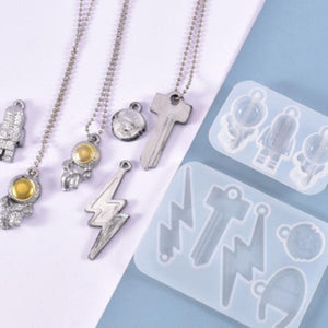 Universe Space Astronaut Pendant Silicone Mold DIY Lightning Key Jewelry