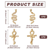 Brass Evil Eye Snake Charm Pendant for DIY Jewelry Making