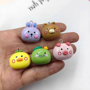 10pcs Bear Pig Rabbit Charms for Jewelry Making DIY Earring Bracelet Pendant