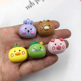 10pcs Bear Pig Rabbit Charms for Jewelry Making DIY Earring Bracelet Pendant