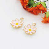 20pcs/lot 15*18mm Flowers Shape Enamel Charms Zinc Alloy Metal Pendants