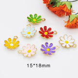 20pcs/lot 15*18mm Flowers Shape Enamel Charms Zinc Alloy Metal Pendants