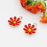 20pcs/lot 15*18mm Flowers Shape Enamel Charms Zinc Alloy Metal Pendants