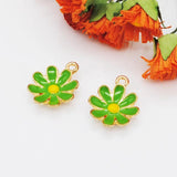 20pcs/lot 15*18mm Flowers Shape Enamel Charms Zinc Alloy Metal Pendants