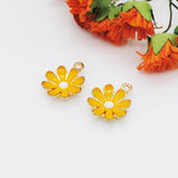 20pcs/lot 15*18mm Flowers Shape Enamel Charms Zinc Alloy Metal Pendants