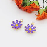 20pcs/lot 15*18mm Flowers Shape Enamel Charms Zinc Alloy Metal Pendants