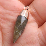 2 PCS Natural Stone Charms Faceted Rose Quartzs Pendants for Jewelry Making