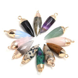 2 PCS Natural Stone Charms Faceted Rose Quartzs Pendants for Jewelry Making