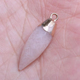 2 PCS Natural Stone Charms Faceted Rose Quartzs Pendants for Jewelry Making