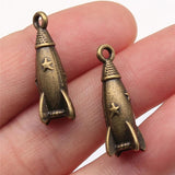 10pcs 24x9x9mm 3D Rocket Charms Jewelry Accessories Antique Silver/Bronze