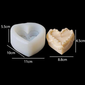 Love Heart Shape Cake Candle Mold DIY Valentine Decor