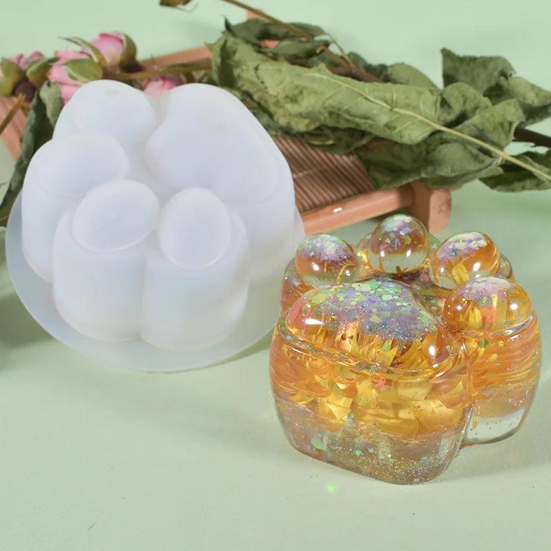 Cat Paw Epoxy Resin Silicone Mold DIY Ornaments Crafts Making Tools