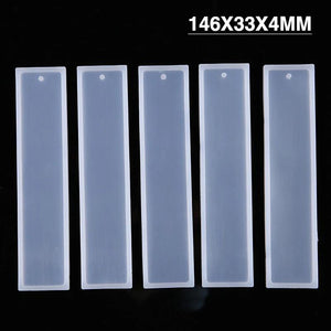 5pcs Silicone Epoxy Resin Bookmark Mold Pendant Charms DIY Mould