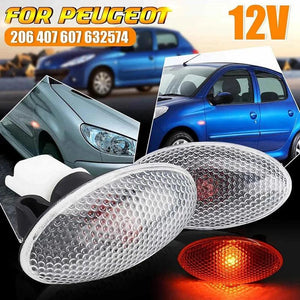 2X Turn Signal Side Marker Light for Peugeot 206 407 607
