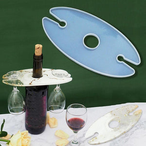Resin Wine Rack Mold Translucent Glass Holder Tray Epoxy Casting Silicone
