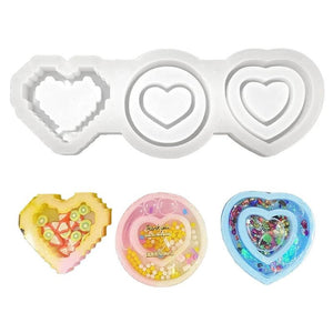 Glossy Geometry Silicone Resin Mold DIY Keychain Pendant for Bag Decorations