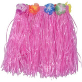 Pink Children Hawaiian Grass Skirt Hula Luau Party