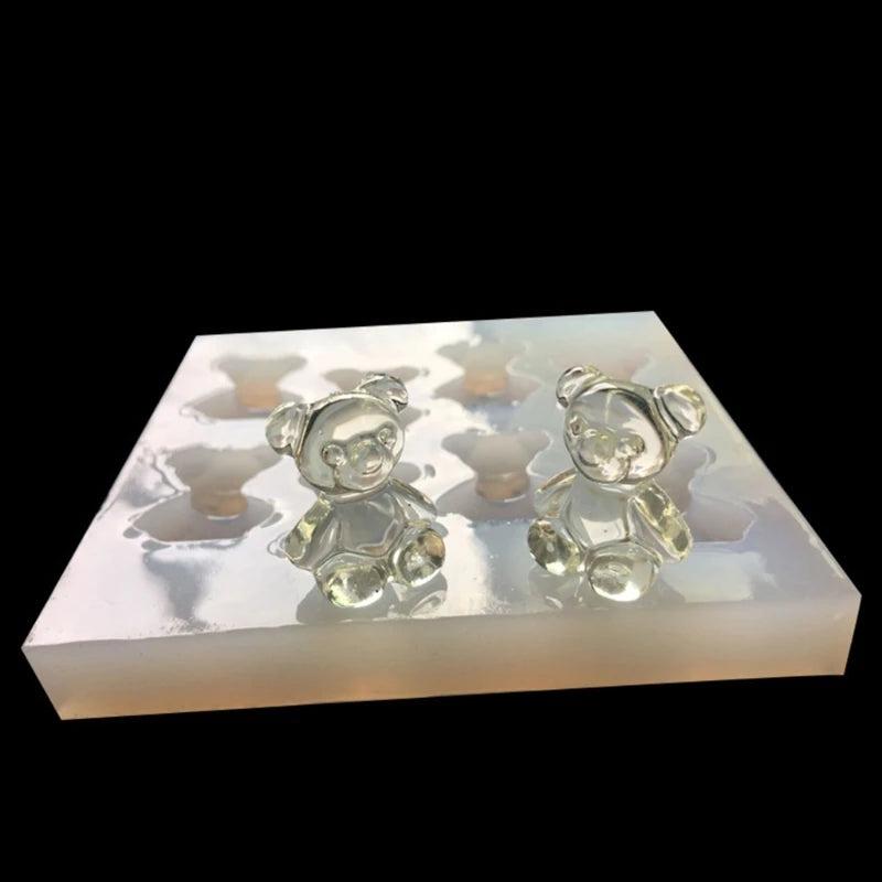 Bear Resin Mold for DIY Jewelry Casting - Keychain Mould with Holes