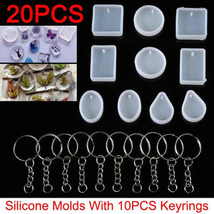 Silicone Keychain Pendant Mold Crafts Resin Casting Mould Kit DIY Ornament