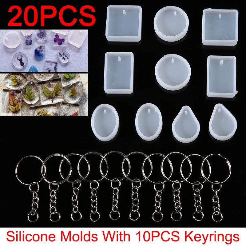 Silicone Keychain Pendant Mold Crafts Resin Casting Mould Kit DIY Ornament
