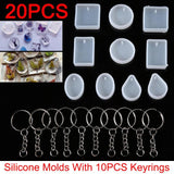 Silicone Keychain Pendant Mold Crafts Resin Casting Mould Kit DIY Ornament