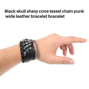 Men's Gothic Skull Chain Wristband Bracelet